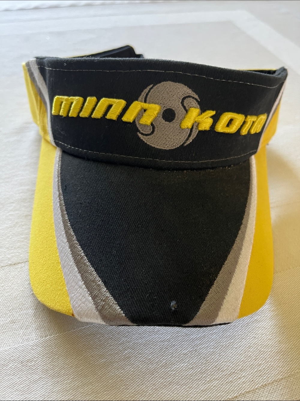 Minn-Kota randed Sports Visor Embroidered Yellow Text